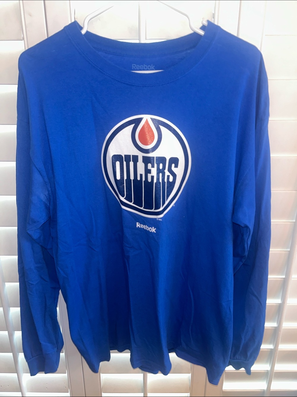 Reebok Royal Blue Edmonton Oilers Long Sleeve Tee